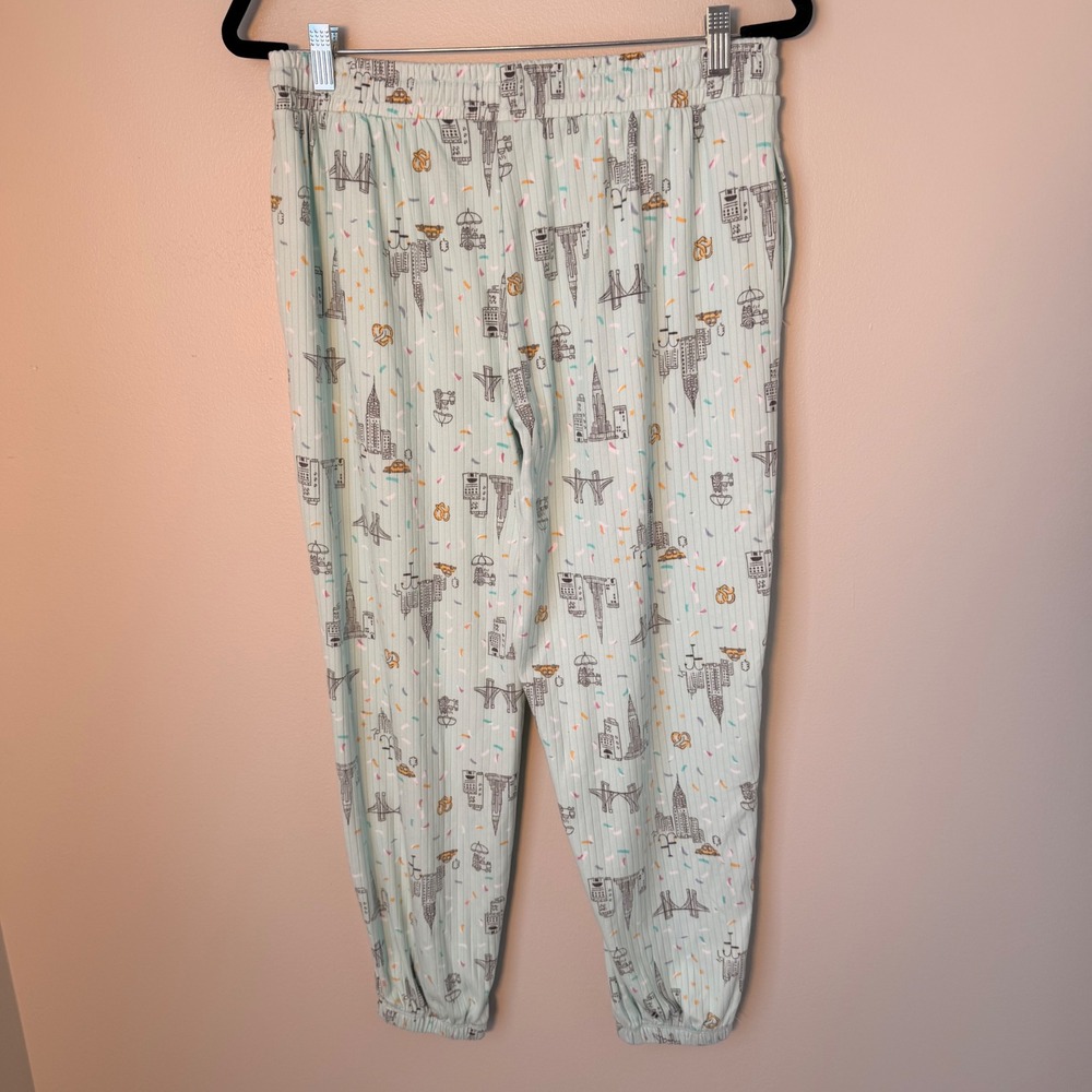 Cuddl Duds Super Soft & Cozy Cityscape 2 Piece Pajamas (LG) Pants Tee Summer - Picture 11 of 12